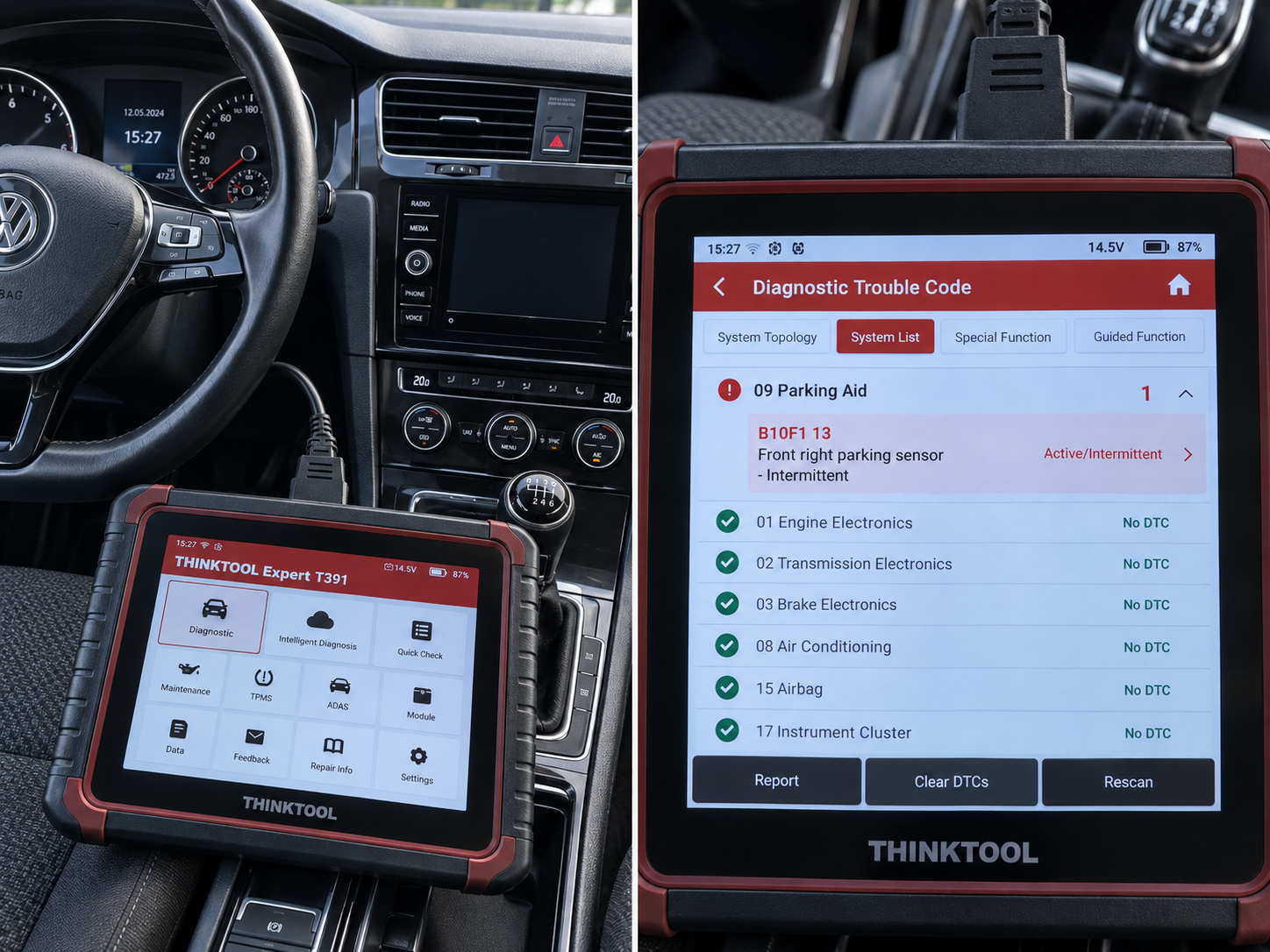 Компютърна диагностика на Golf с THINKTOOL Expert T391
